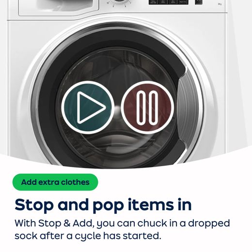 Hotpoint NSWA 1146 WW UK 11kg Washing Machine with 1400 rpm - White - AO Annotation - Stop & Add